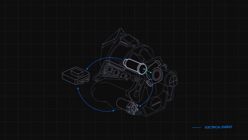 3D CAD af en motorgeneratorenhed