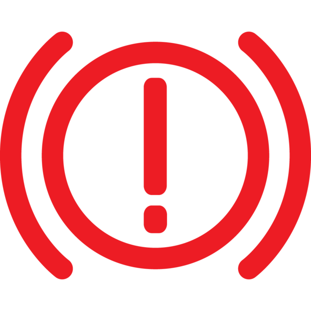Parkeringsbremse- eller håndbremsesymbol