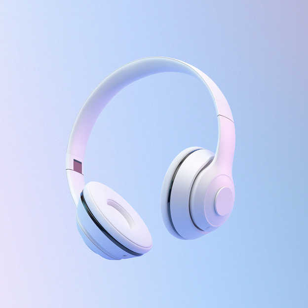 En digital illustration af nogle trådløse Bluetooth-hovedtelefoner