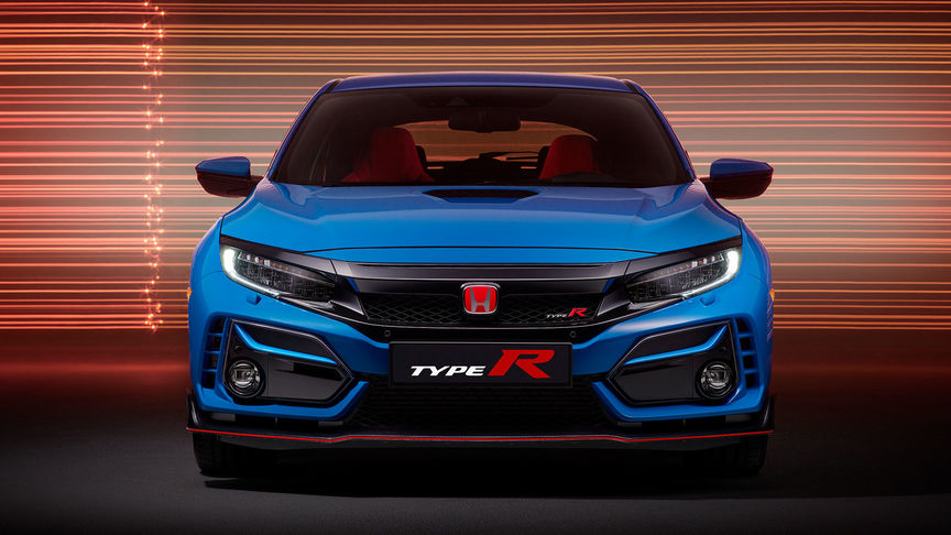 Honda Civic Type R-sortiment set skråt forfra