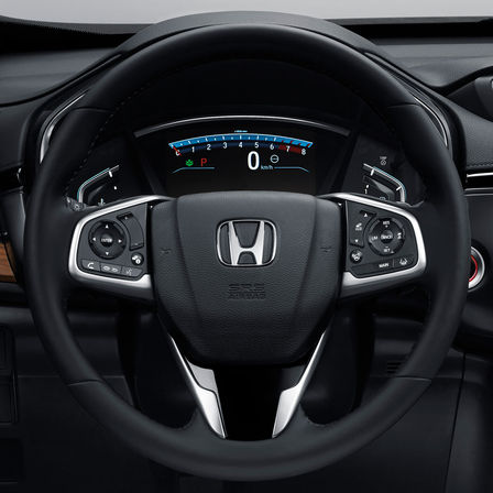 Nærbillede af Honda CR-V, multifunktionsrat.