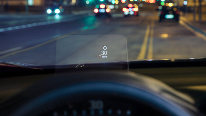 Nærbillede af Honda CR-V, head-up display.