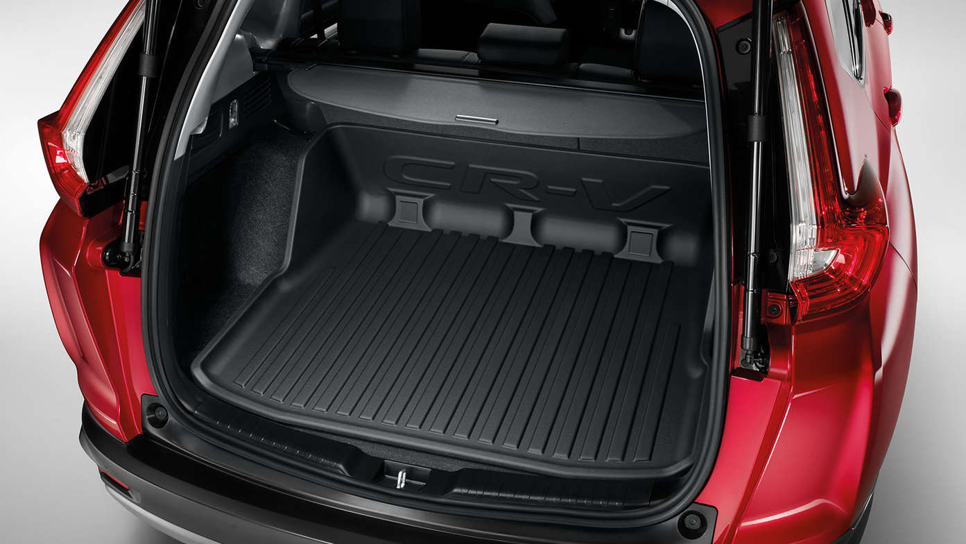 Honda CR-V Hybrid med kraftig bagagerumsbakke, set bagfra