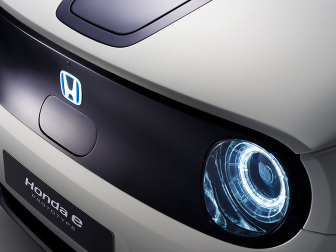 Nærbillede af Honda e-prototypen.