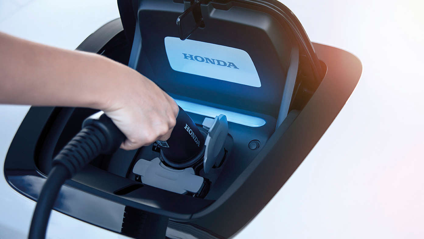 Nærbillede af Honda e Power Charger.