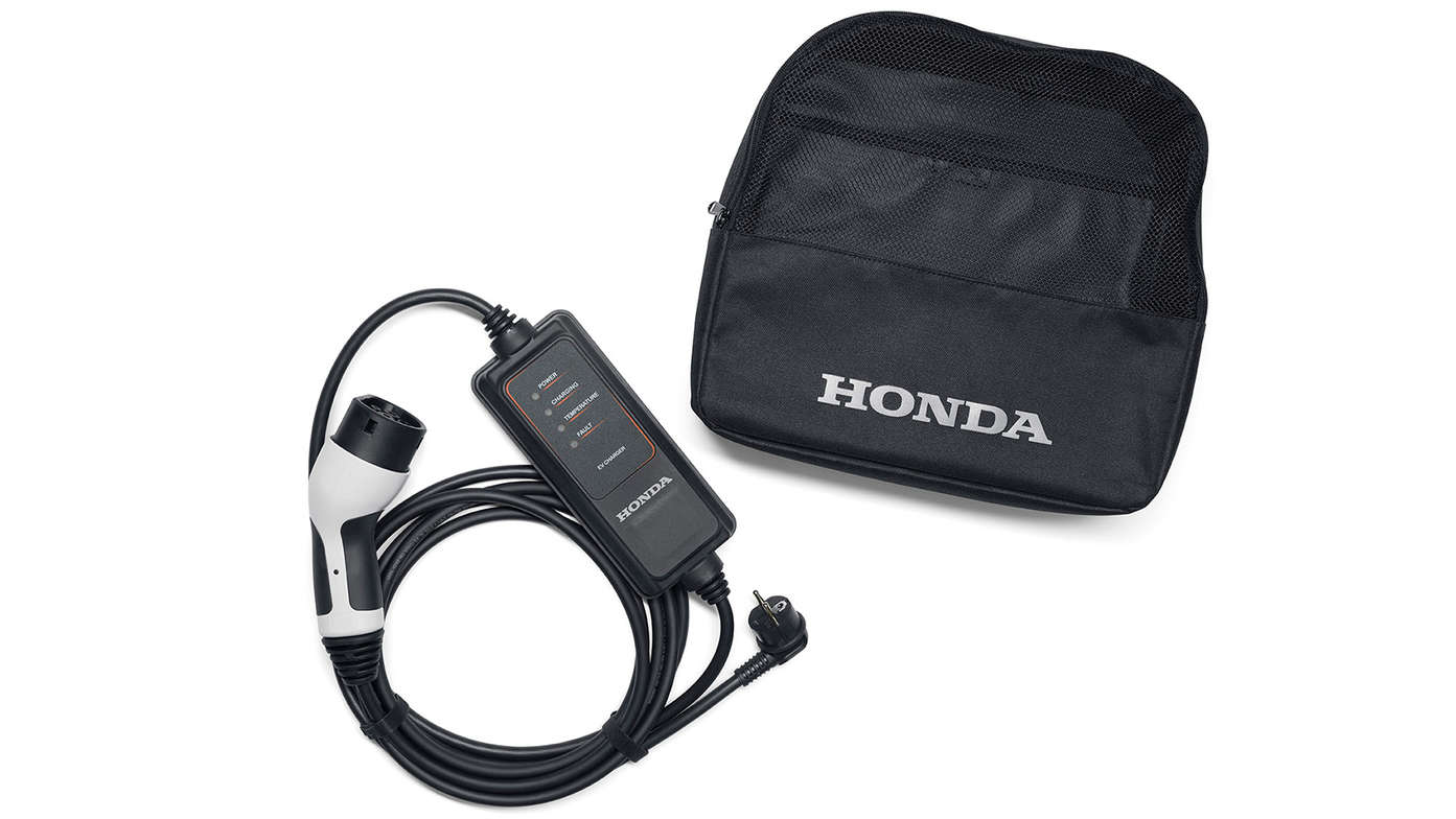 Nærbillede af Honda e Power Charger type 2-ladekabel.