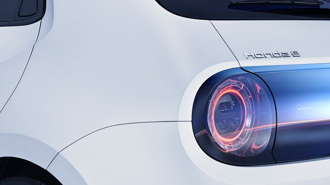 Billede af eksteriør for Honda e set forfra.