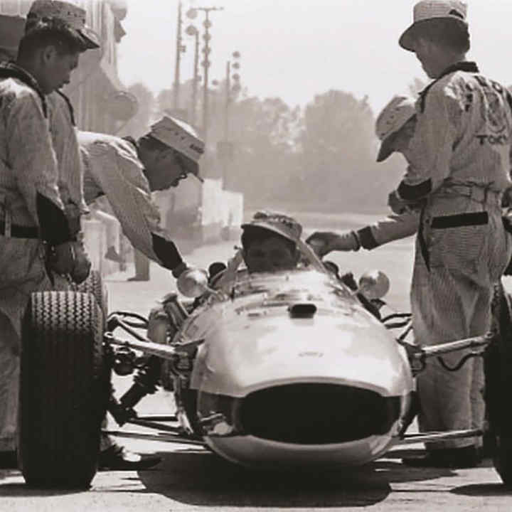 Soichiro Honda under forberedelse til vores allerførste Formel 1 løb i 1964 ved Ungarns Grand Prix.