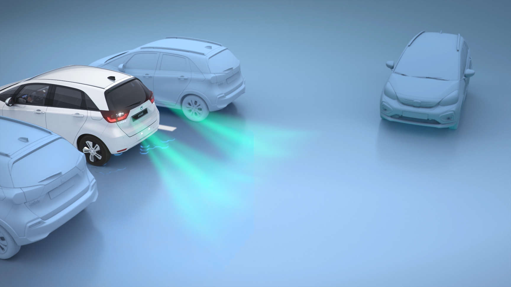 Viser advarselstegn, når en Honda-bil bakker