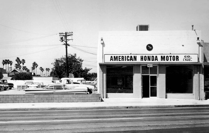 Historisk billede af Honda Motor Co. i Los Angeles.